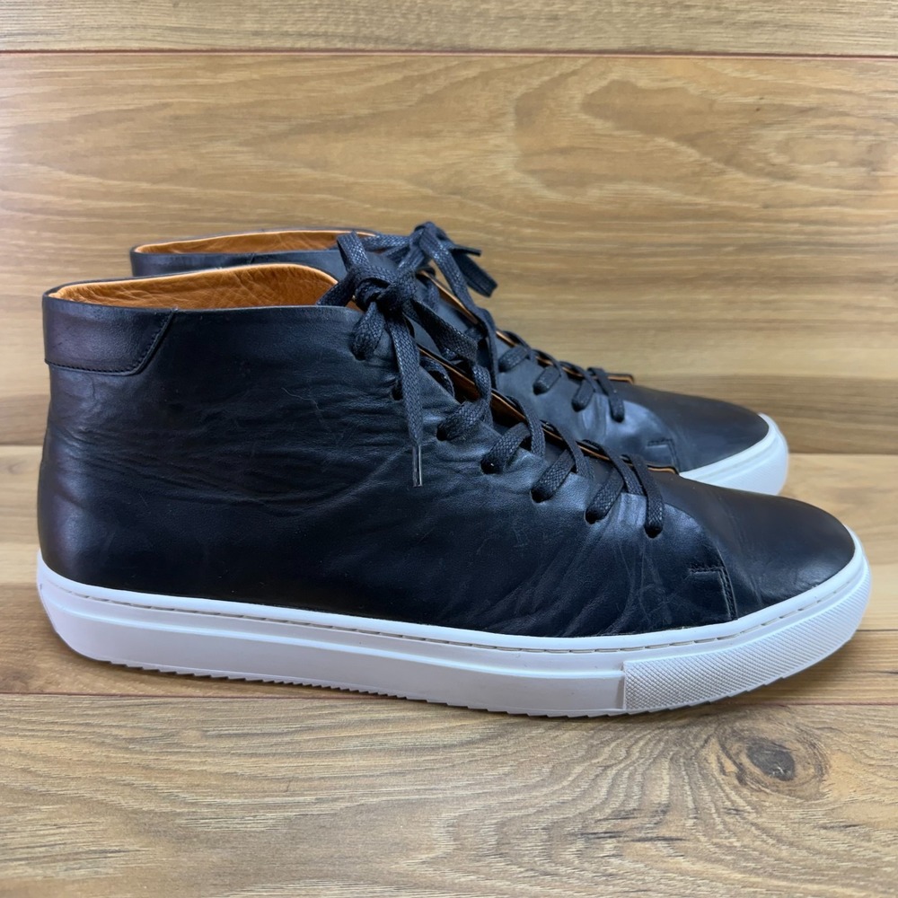 Beckett Simonon Reid High Top Sneakers Mens 11.5 Black Leather Modern Casual